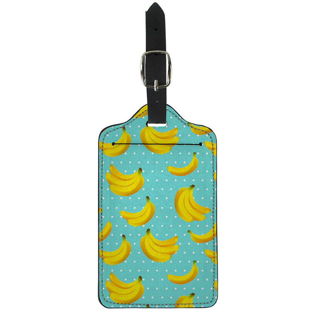 Polka Dot Banana Pattern Print Luggage Tag