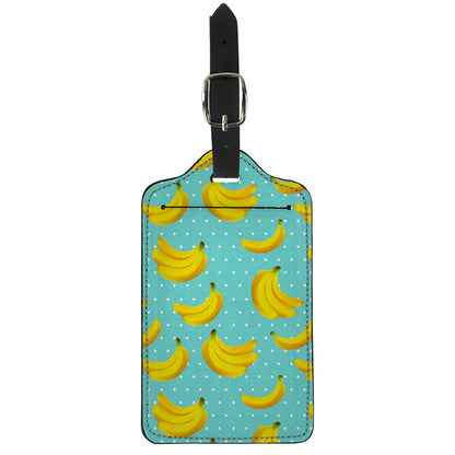 Polka Dot Banana Pattern Print Luggage Tag