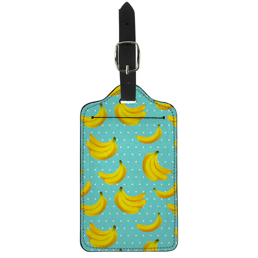 Polka Dot Banana Pattern Print Luggage Tag