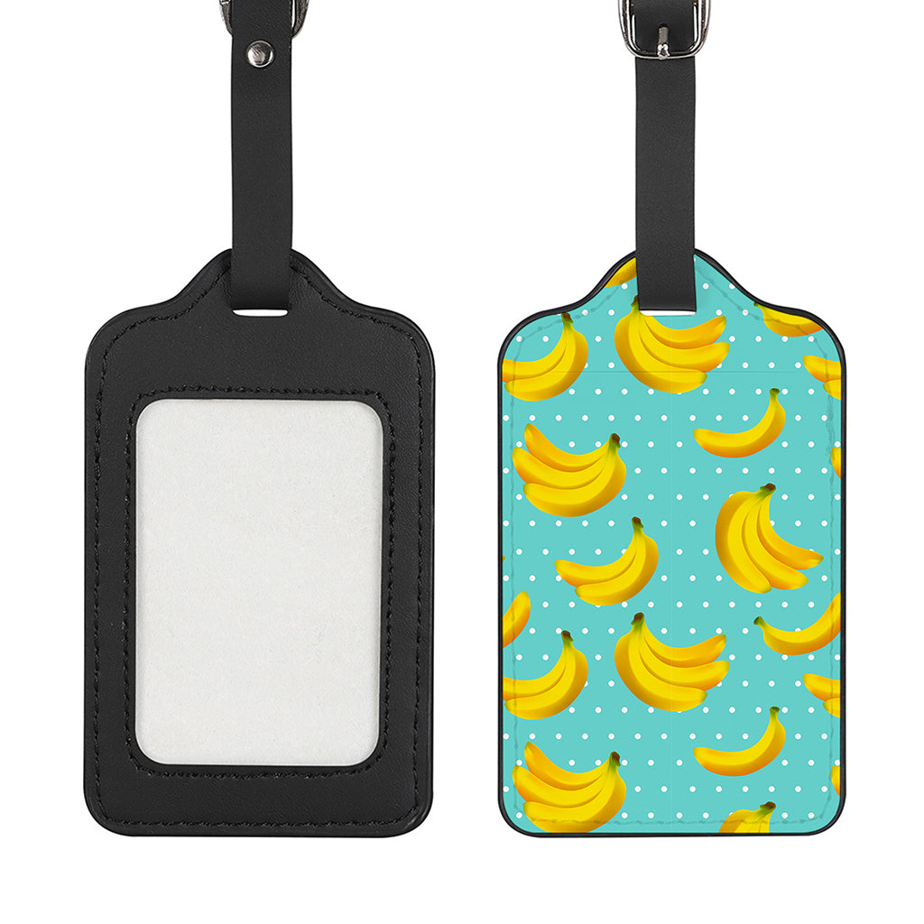 Polka Dot Banana Pattern Print Luggage Tag
