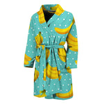 Polka Dot Banana Pattern Print Men's Bathrobe