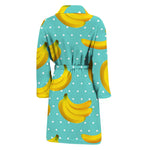 Polka Dot Banana Pattern Print Men's Bathrobe