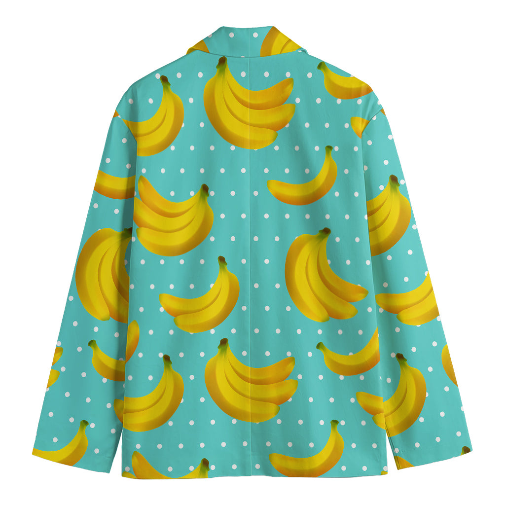 Polka Dot Banana Pattern Print Men's Blazer