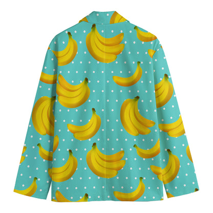Polka Dot Banana Pattern Print Men's Blazer