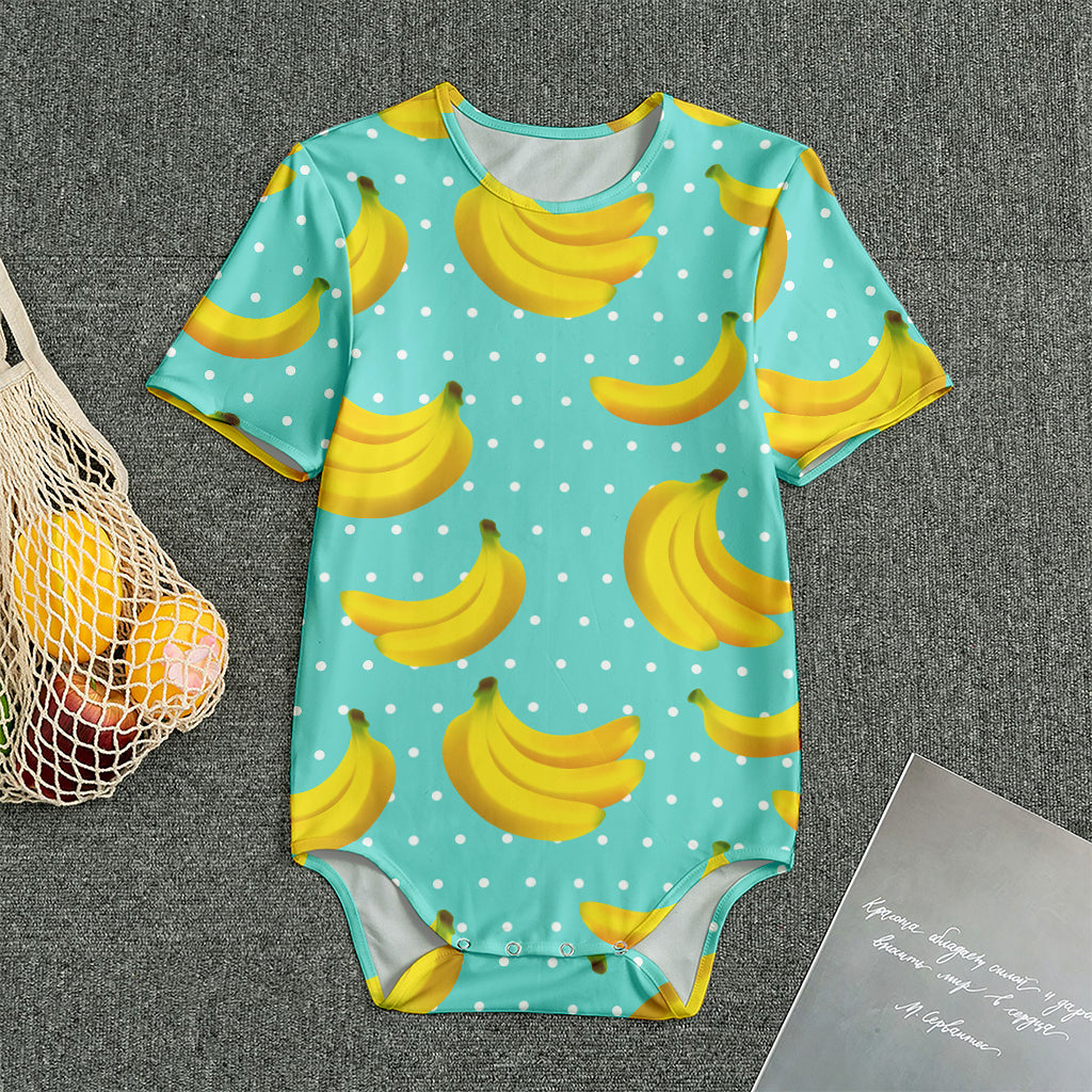 Polka Dot Banana Pattern Print Men's Bodysuit
