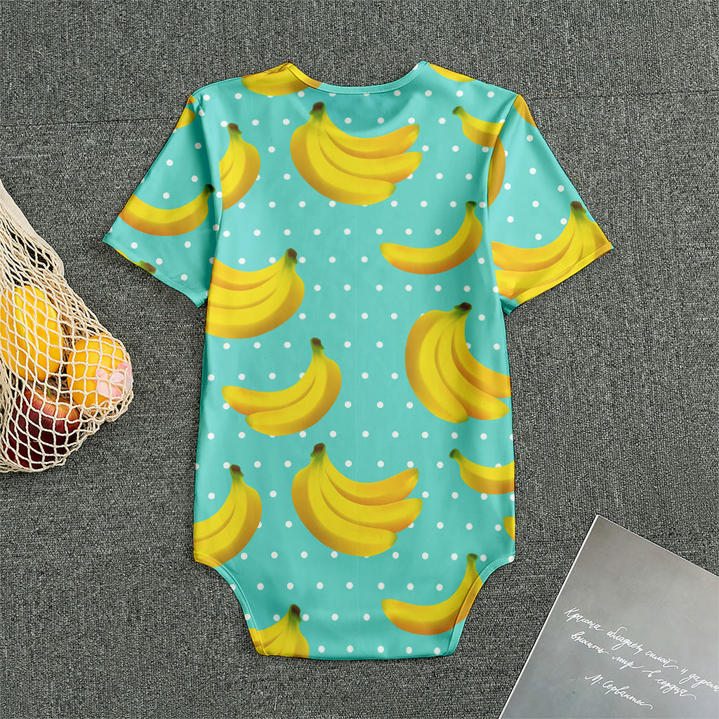 Polka Dot Banana Pattern Print Men's Bodysuit
