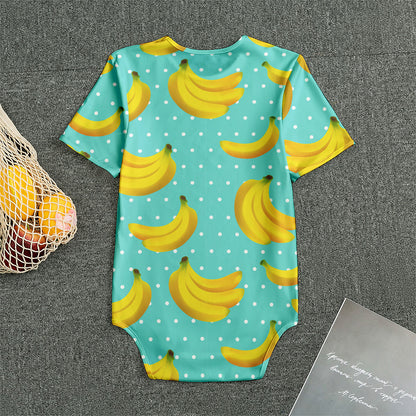 Polka Dot Banana Pattern Print Men's Bodysuit