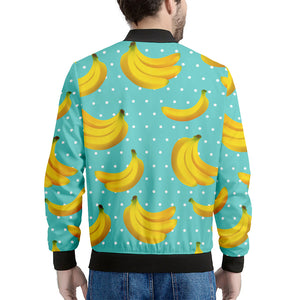 Polka Dot Banana Pattern Print Men's Bomber Jacket