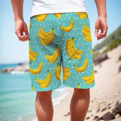Polka Dot Banana Pattern Print Men's Cargo Shorts