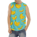 Polka Dot Banana Pattern Print Men's Fitness Tank Top