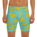 Polka Dot Banana Pattern Print Men's Long Boxer Briefs