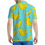 Polka Dot Banana Pattern Print Men's Polo Shirt