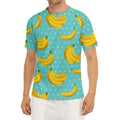 Polka Dot Banana Pattern Print Men's Short Sleeve Rash Guard