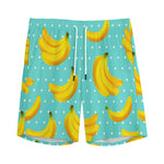Polka Dot Banana Pattern Print Men's Sports Shorts