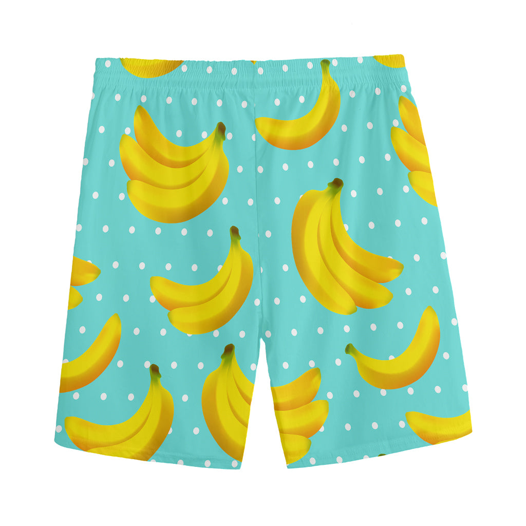 Polka Dot Banana Pattern Print Men's Sports Shorts