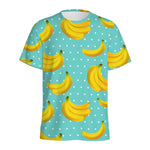 Polka Dot Banana Pattern Print Men's Sports T-Shirt