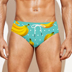 Polka Dot Banana Pattern Print Men's Swim Briefs