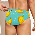 Polka Dot Banana Pattern Print Men's Swim Briefs