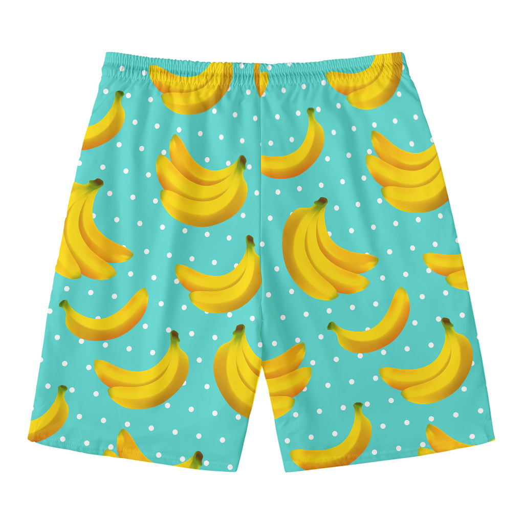 Polka Dot Banana Pattern Print Men's Swim Trunks
