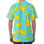 Polka Dot Banana Pattern Print Men's Velvet T-Shirt