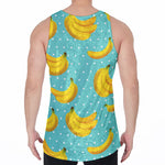 Polka Dot Banana Pattern Print Men's Velvet Tank Top