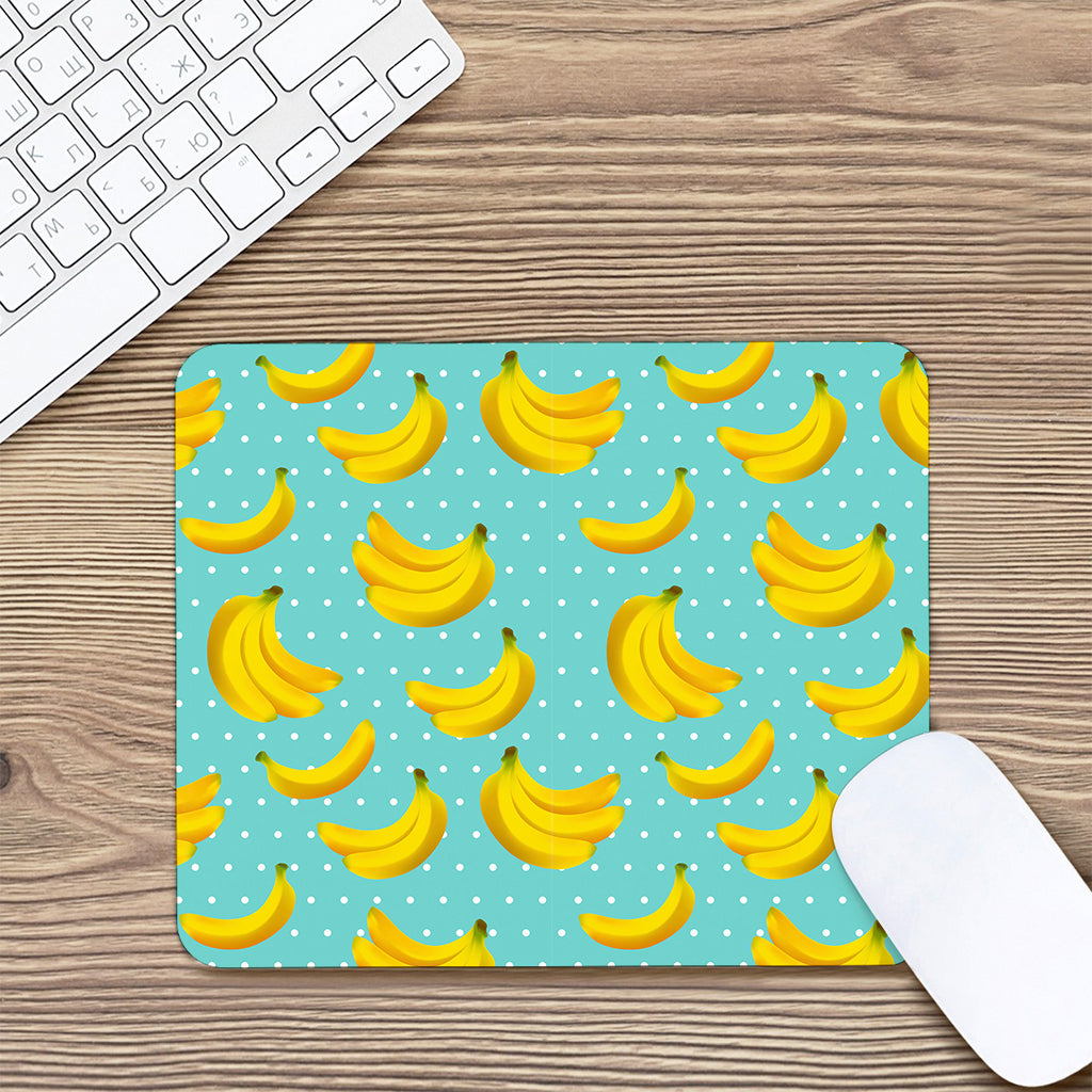 Polka Dot Banana Pattern Print Mouse Pad