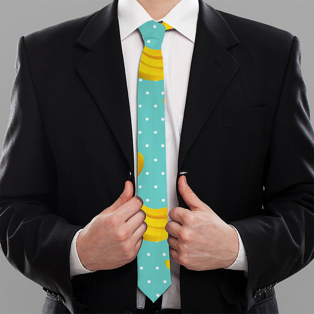 Polka Dot Banana Pattern Print Necktie