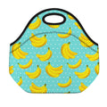 Polka Dot Banana Pattern Print Neoprene Lunch Bag