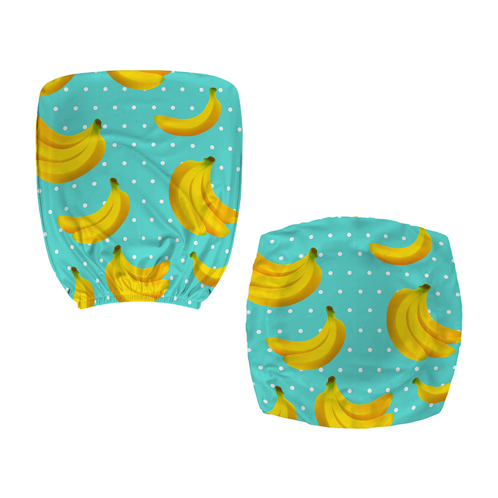 Polka Dot Banana Pattern Print Office Chair Cover