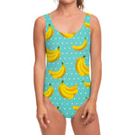Polka Dot Banana Pattern Print One Piece Swimsuit