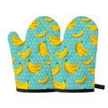 Polka Dot Banana Pattern Print Oven Mitts