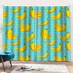 Polka Dot Banana Pattern Print Pencil Pleat Curtains