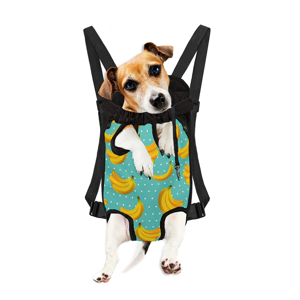 Polka Dot Banana Pattern Print Pet Carrier Backpack