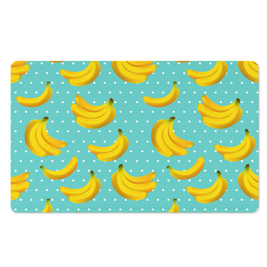 Polka Dot Banana Pattern Print Polyester Doormat