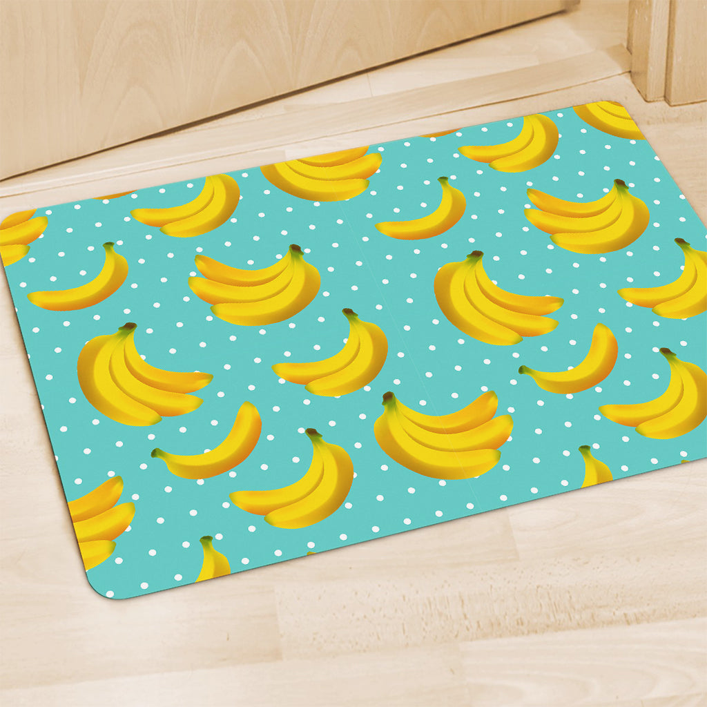 Polka Dot Banana Pattern Print Polyester Doormat