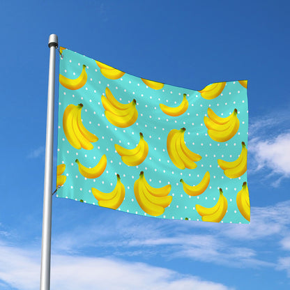 Polka Dot Banana Pattern Print Polyester Flag