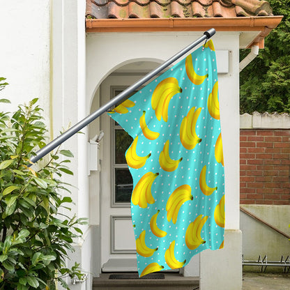 Polka Dot Banana Pattern Print Polyester Flag