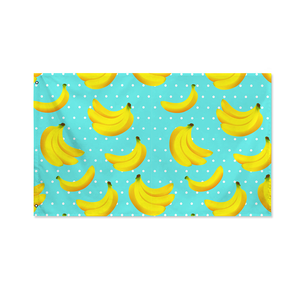 Polka Dot Banana Pattern Print Polyester Flag