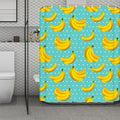 Polka Dot Banana Pattern Print Polyester Shower Curtain