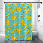 Polka Dot Banana Pattern Print Premium Shower Curtain