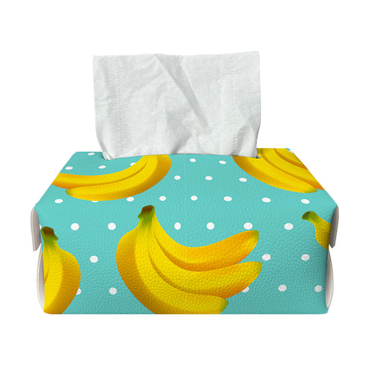Polka Dot Banana Pattern Print Rectangle Tissue Box Cover