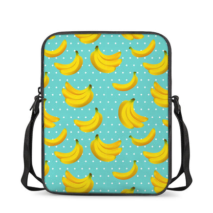 Polka Dot Banana Pattern Print Rectangular Crossbody Bag