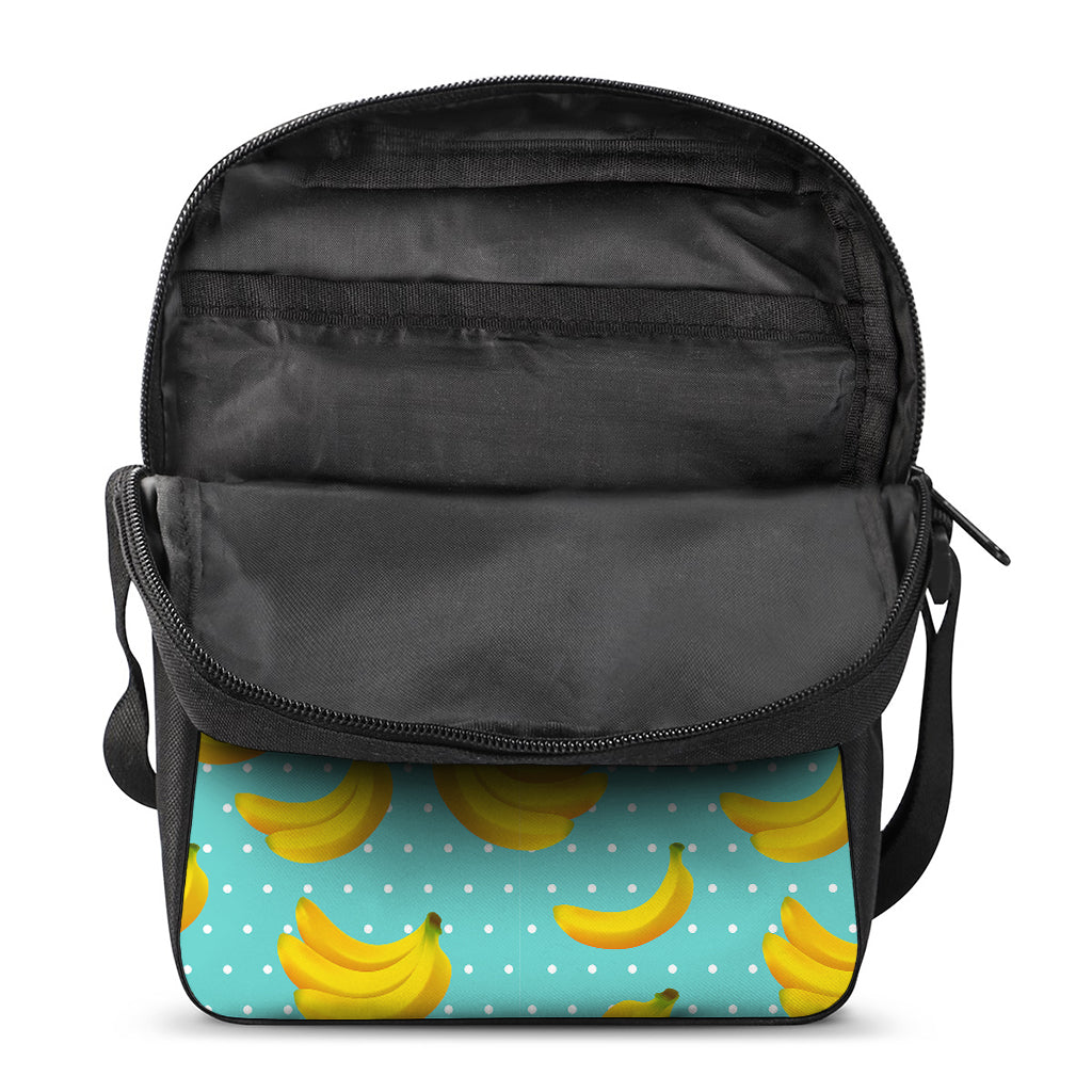 Polka Dot Banana Pattern Print Rectangular Crossbody Bag