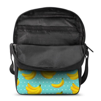 Polka Dot Banana Pattern Print Rectangular Crossbody Bag