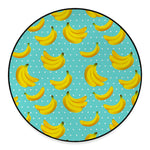 Polka Dot Banana Pattern Print Round Floor Mat