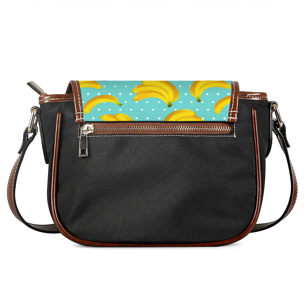 Polka Dot Banana Pattern Print Saddle Bag
