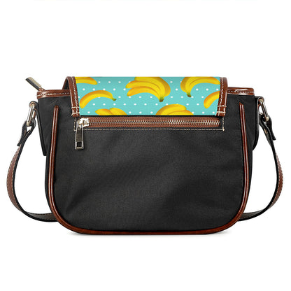 Polka Dot Banana Pattern Print Saddle Bag
