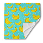 Polka Dot Banana Pattern Print Silk Bandana