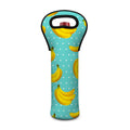 Polka Dot Banana Pattern Print Single Neoprene Wine Tote