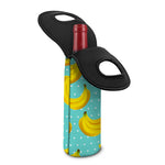 Polka Dot Banana Pattern Print Single Neoprene Wine Tote
